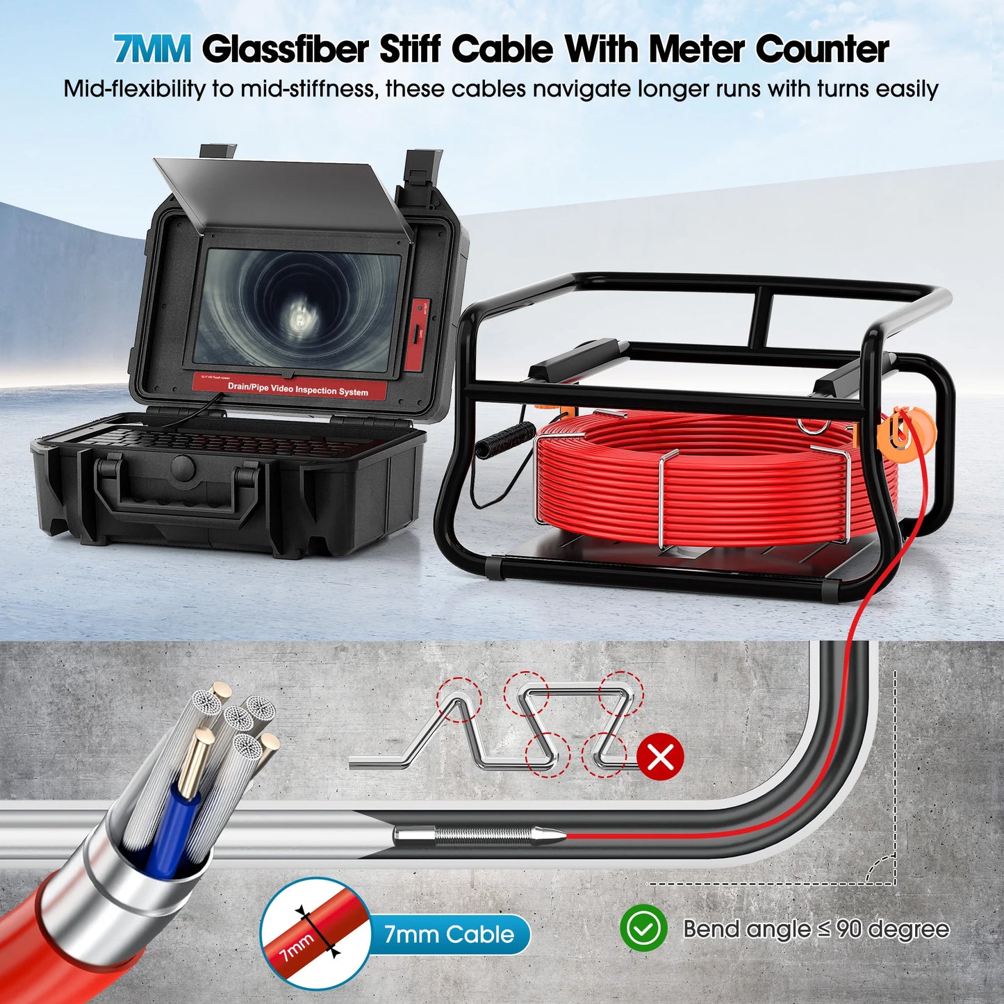 512Hz Transmitter Sonde for Pipeline Location Endoscope Image Self-Leveling DVR,SYANSPAN 23mm Drain Pipe Inspection Camera IP68