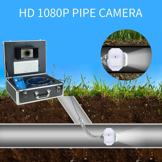 Self Leveling DVR Audio Recording SYANSPAN Pipe Inspection Video Camera Drain Sewer Pipeline Industrial Endoscope Meter Counter