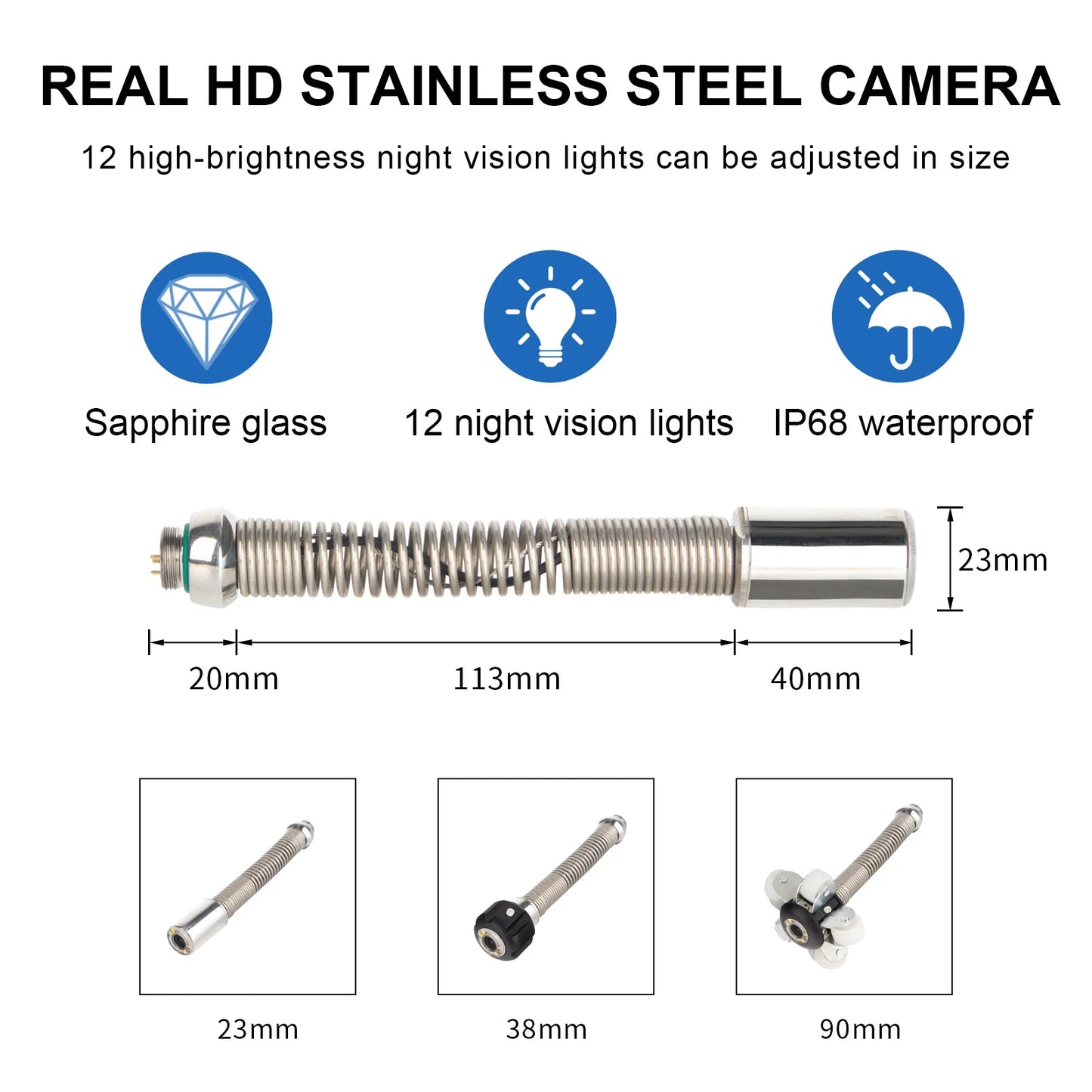 512Hz Transmitter Image Self-leveling Camera Head SYANSPAN Well Pipe Inspection Camera,Drain Sewer Pipeline Industrial Endoscope