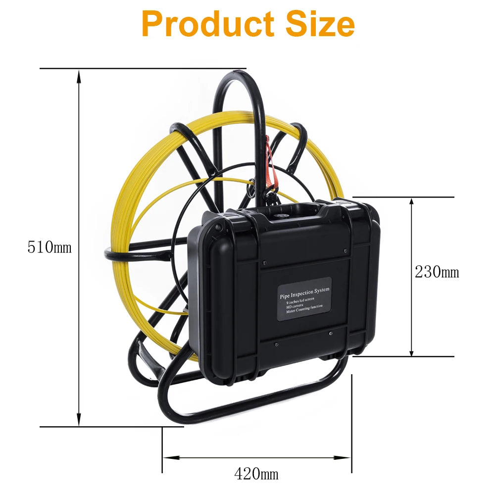 All-in-One SYANSPAN 9" DVR 8GB Pipe Inspection Video Camera,17mm Drain Sewer Pipeline Industrial Endoscope with Meter Counter