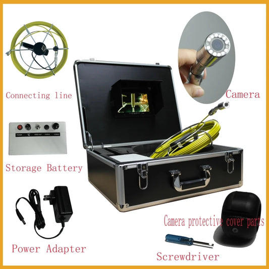 7" DVR 8GB  Pipe Inspection Camera 30/50/100/150/200M SYANSPAN  23mm IP68 Waterproof Drain Sewer Pipeline Industrial Endoscope