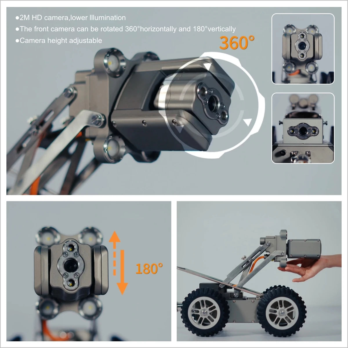 SYANSPAN 512Hz Locate IP68 Waterproof Automatic Robotic Pipe Inspection Camera Pipelines Sewer Crawler Robot  HD Resolution